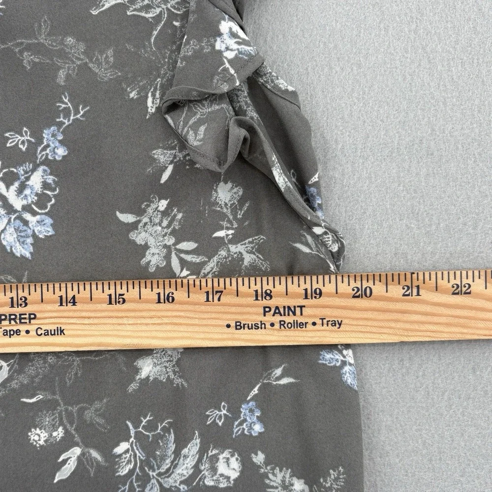 Nordstrom Rack Blouse Women Medium Gray Floral Romantic Cottage Boho Soft Girl - Picture 5 of 9
